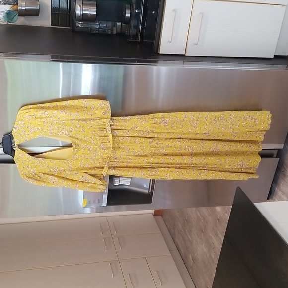 💕NICHOLAS💕 Celie Floral Print Long Dress Yellow Hastings Floral Print 10 NWOT - Picture 10 of 16